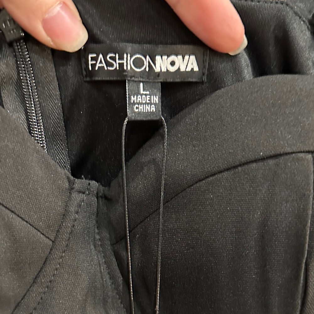 NWT FASHION NOVA Elegant Black Ruffled Dress - Picture 5 of 6